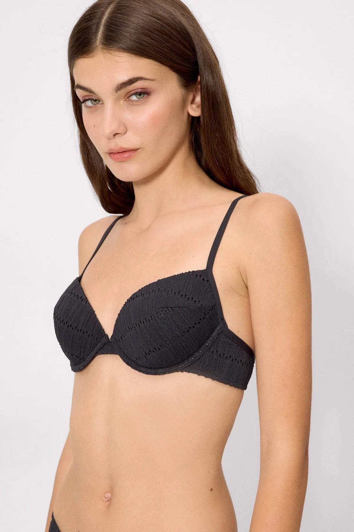 Top bikini textura negro copa B