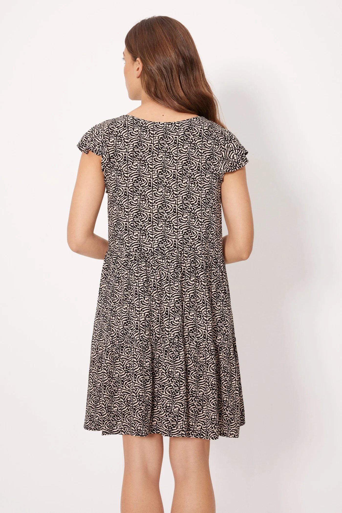 Vestido corto ancho estampado