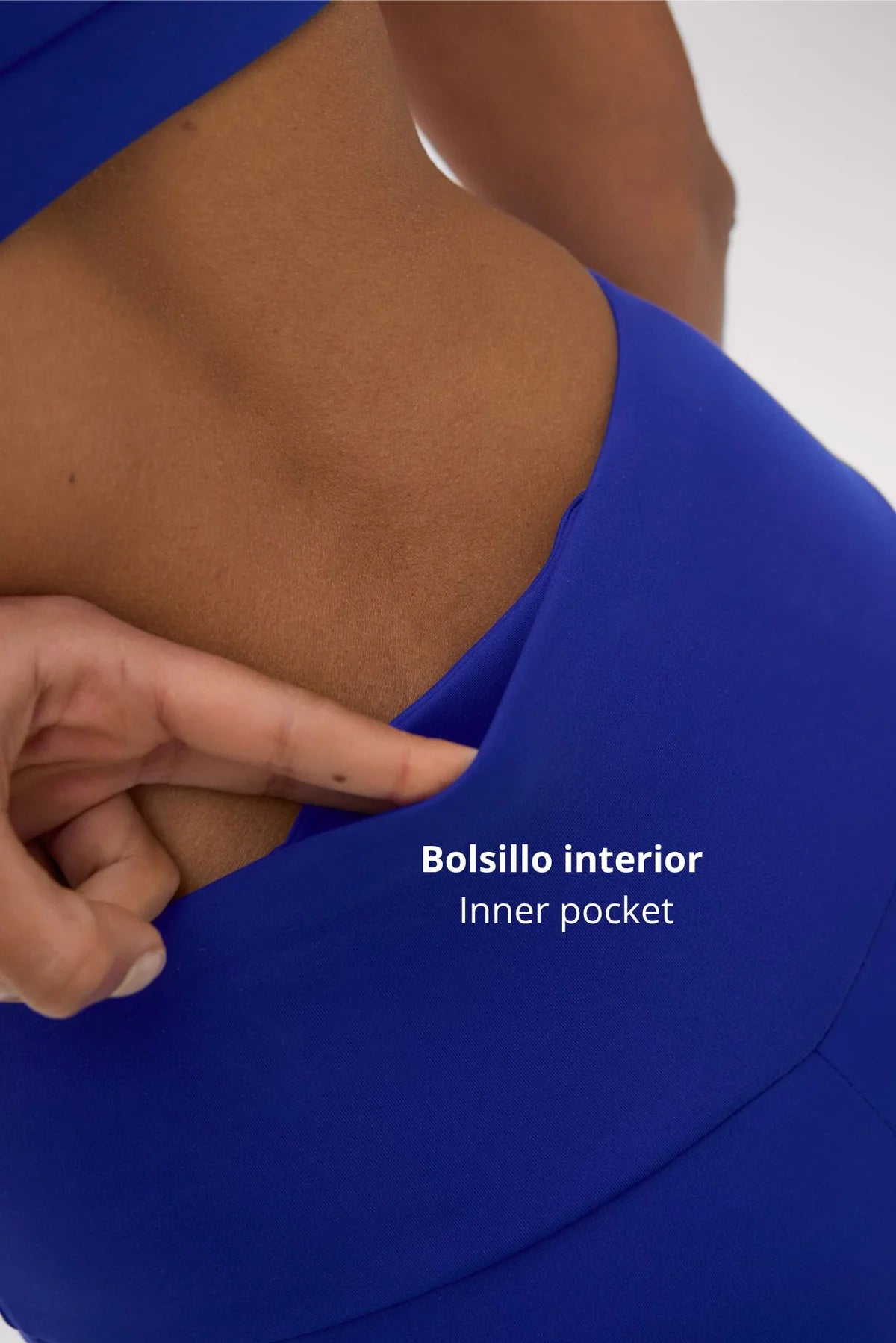 Leggings deportivos largos de tiro alto tacto algodonero azul eléctrico