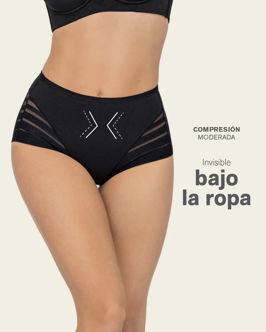 Braga faja clásica con compresión moderada de abdomen y bandas en tul