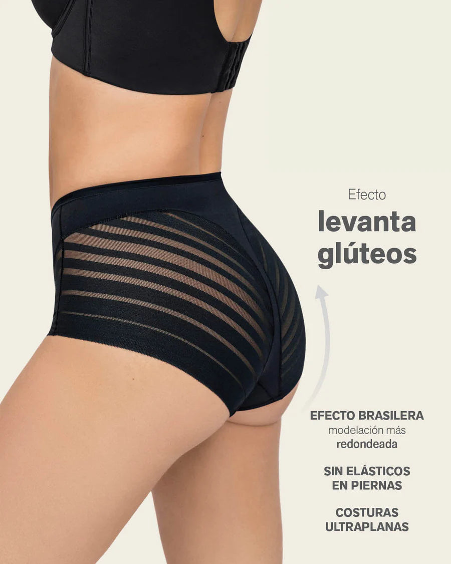 Braga faja clásica con compresión moderada de abdomen y bandas en tul