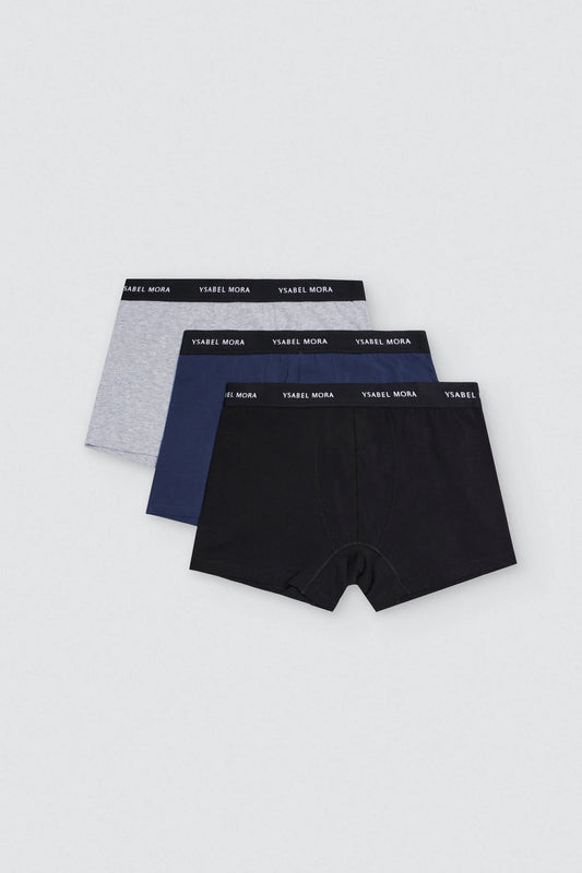 Pack de 3 bóxers básicos lisos