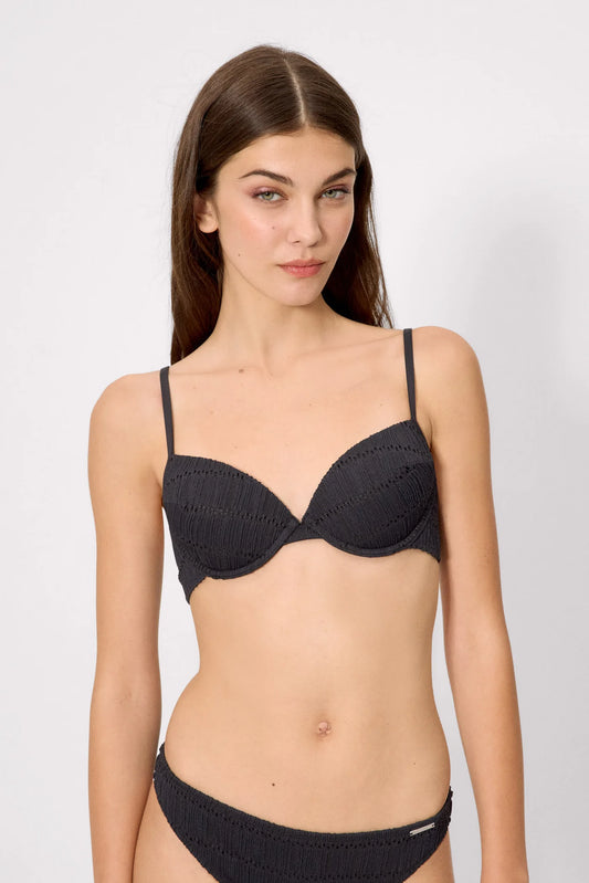 Top bikini textura negro copa B