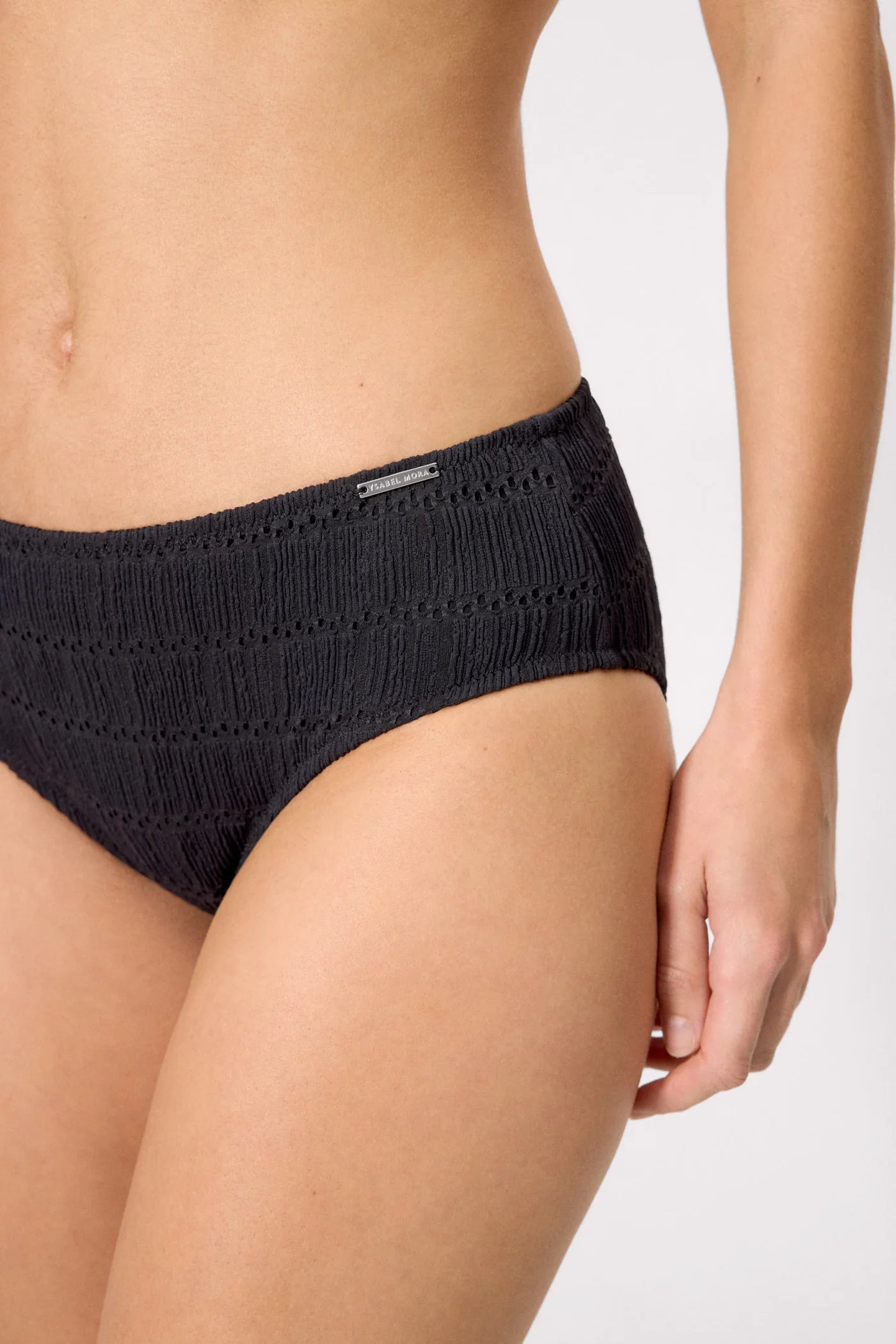 Braga bikini midi textura negro
