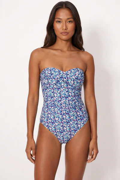 Bañador reductor bandeau alta compresión liberty azul copa B