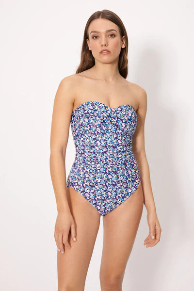 Bañador reductor bandeau alta compresión liberty azul copa B