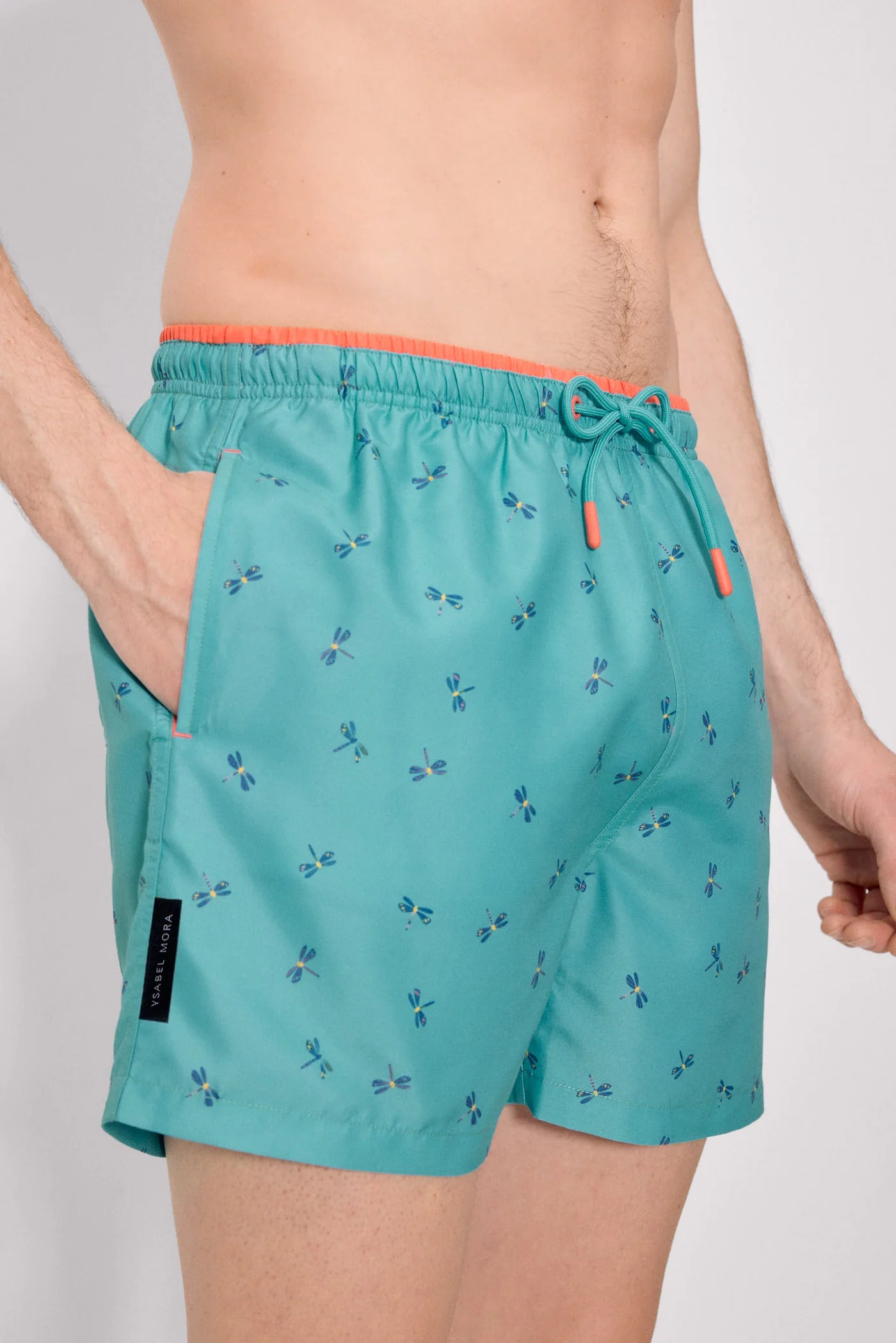 Bañador medio estampado libélulas