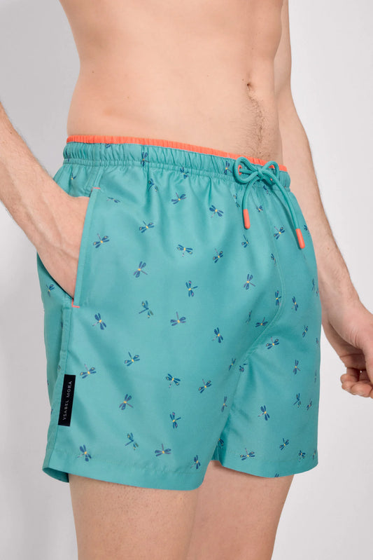 Bañador medio estampado libélulas