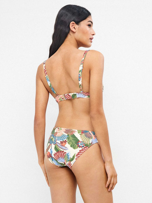 Braguita bikini midi en tejido estampado tropical en corte clásico