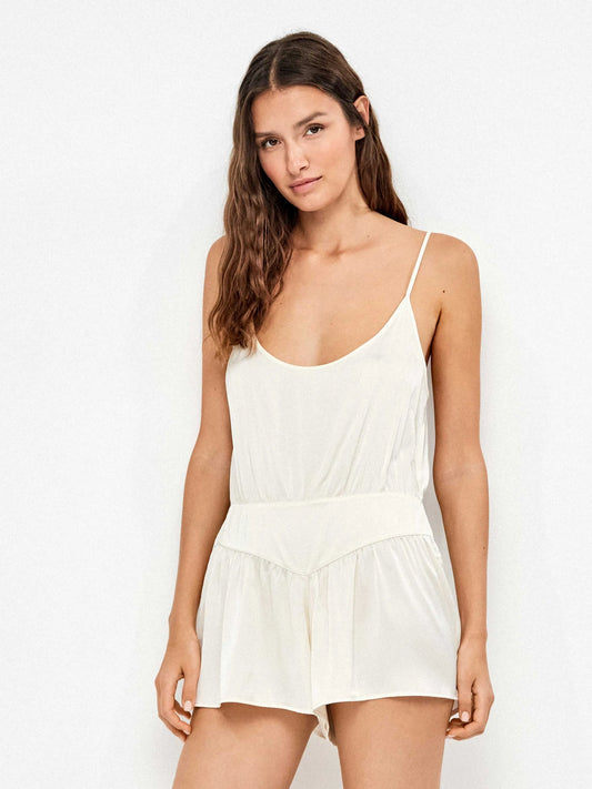 Mono corto satén colección bridal tirantes finos regulables