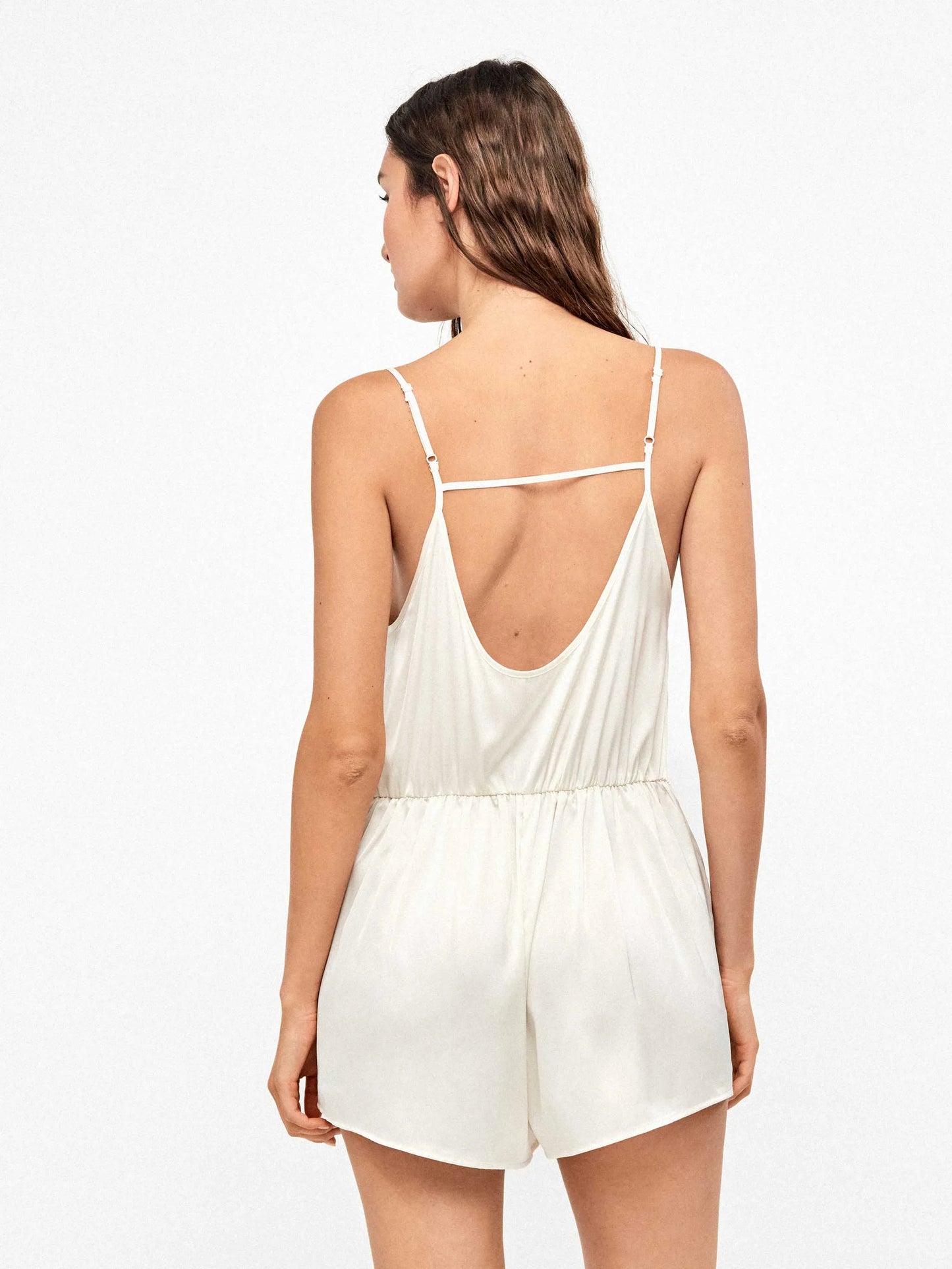 Mono corto satén colección bridal tirantes finos regulables