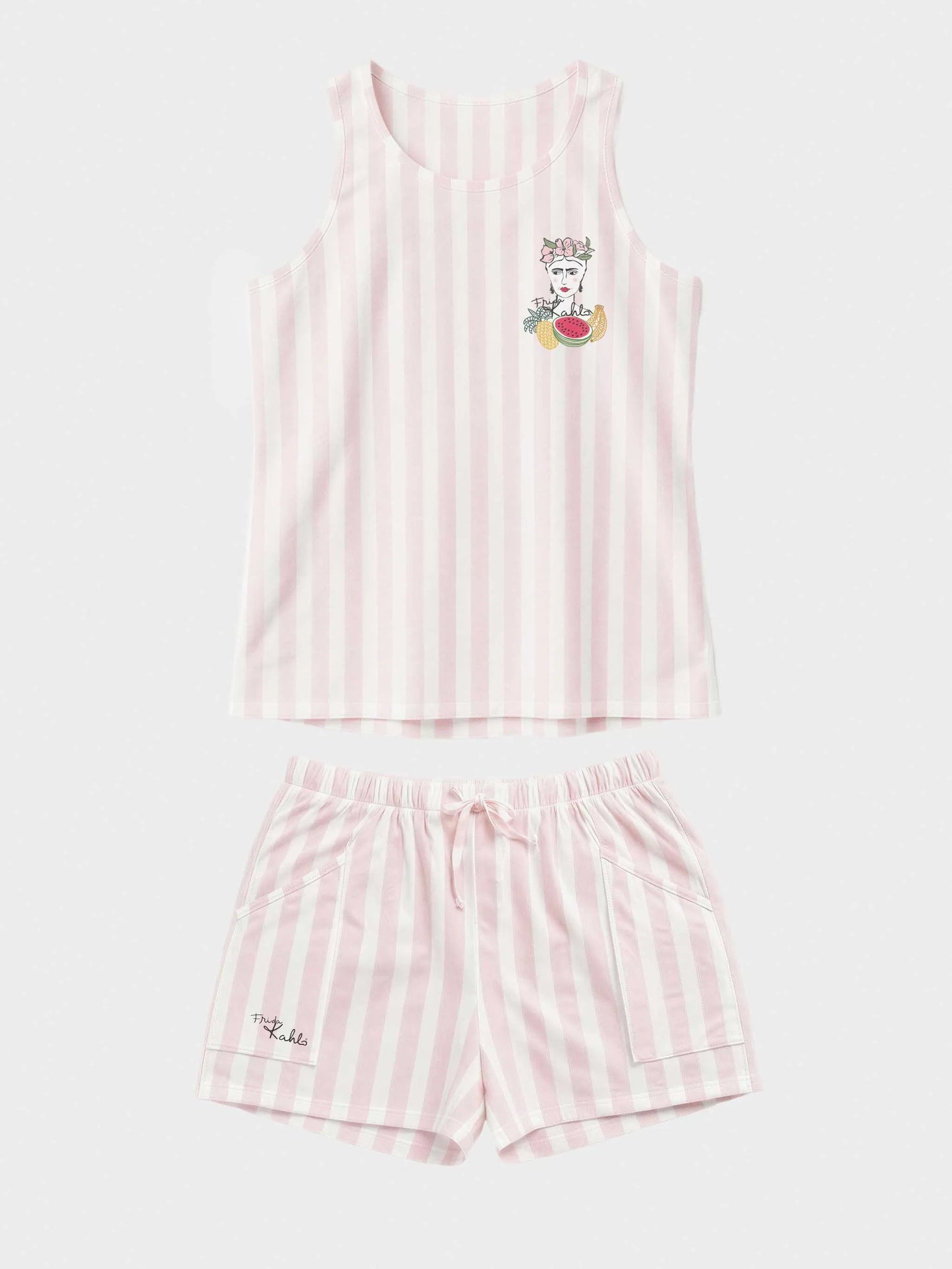 Pijama colección Frida en algodón con camiseta de tirantes